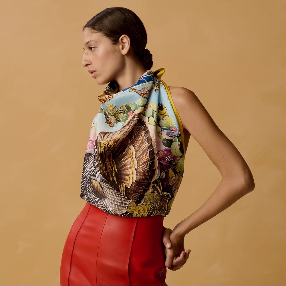 EXTREMELY RARE HERMES Faune et Flore du Texas forever scarf 90 COLLECTOR PIECE - Picture 2 of 10